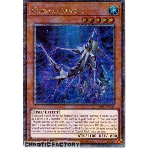 RA03-EN031 Crystal Shark Quarter Century Secret Rare 1st Edition NM