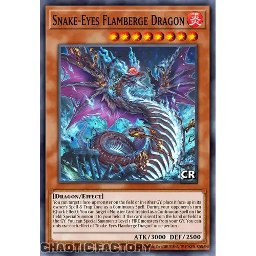 RA03-EN033 Snake-Eyes Flamberge Dragon Collector's Rare 1st Edition NM