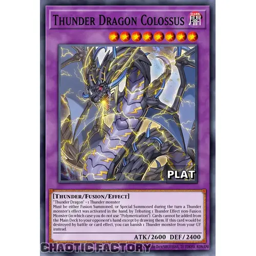 RA03-EN036 Thunder Dragon Colossus Platinum Secret Rare 1st Edition NM