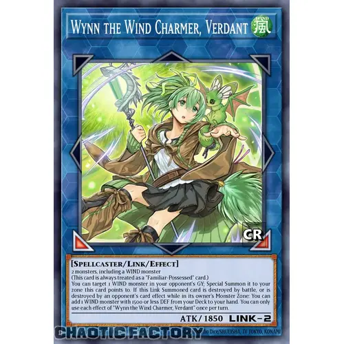 RA03-EN045 Wynn the Wind Charmer, Verdant Collector's Rare 1st Edition NM