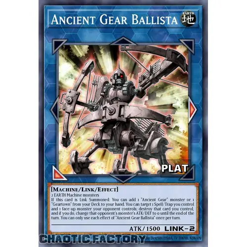 RA03-EN046 Ancient Gear Ballista Platinum Secret Rare 1st Edition NM