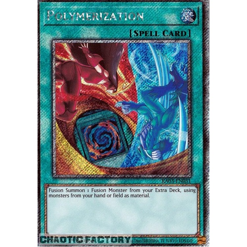 RA03-EN051 Polymerization (alternate artwork) Platinum Secret Rare 1st Edition NM