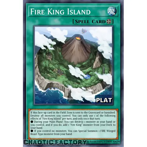 RA03-EN059 Fire King Island Platinum Secret Rare 1st Edition NM