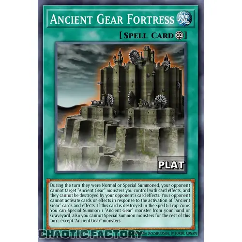 RA03-EN062 Ancient Gear Fortress Platinum Secret Rare 1st Edition NM