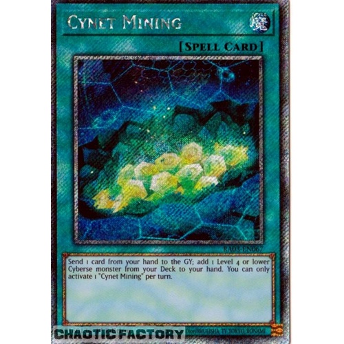 RA03-EN067 Cynet Mining Platinum Secret Rare 1st Edition NM