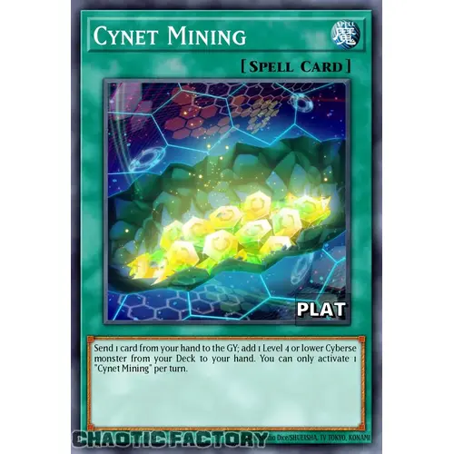 RA03-EN067 Cynet Mining Platinum Secret Rare 1st Edition NM