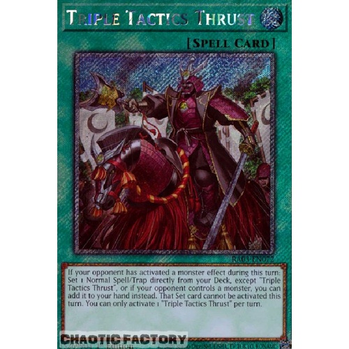 RA03-EN072 Triple Tactics Thrust Platinum Secret Rare 1st Edition NM