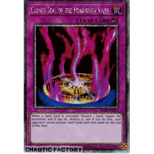 RA03-EN076 Cursed Seal of the Forbidden Spell Platinum Secret Rare 1st Edition NM