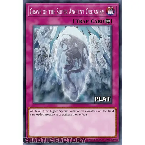 RA03-EN077 Grave of the Super Ancient Organism Platinum Secret Rare 1st Edition NM