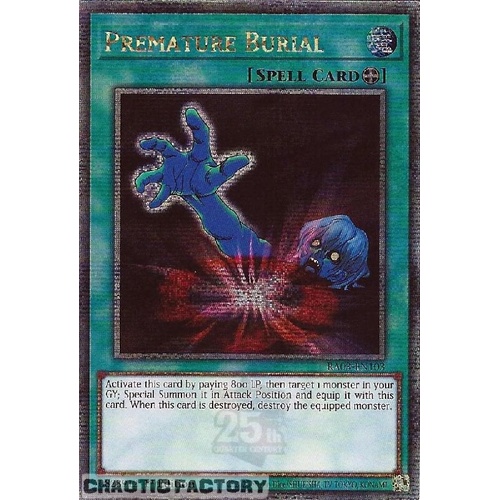 RA03-EN103 Premature Burial Quarter Century Secret Rare 1st Edition NM