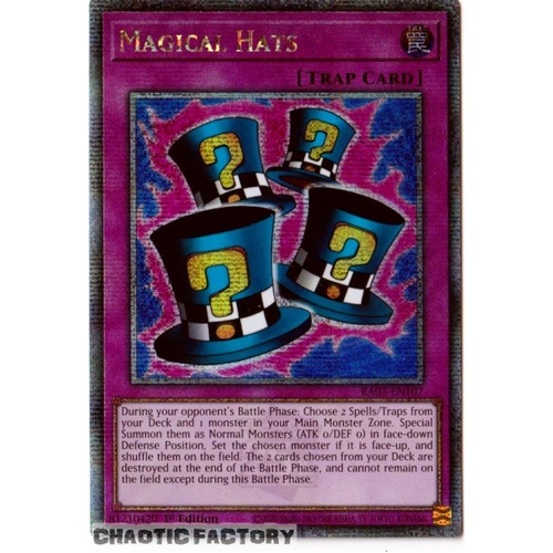 RA03-EN107 Magical Hats Quarter Century Secret Rare 1st Edition NM