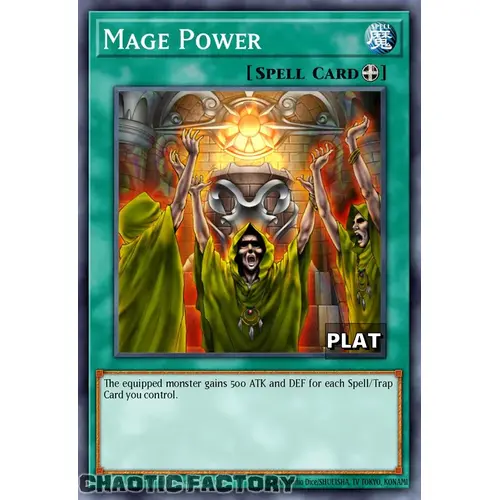 RA03-EN113 Mage Power Platinum Secret Rare 1st Edition NM