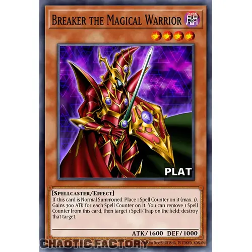 RA03-EN125 Breaker the Magical Warrior Platinum Secret Rare 1st Edition NM