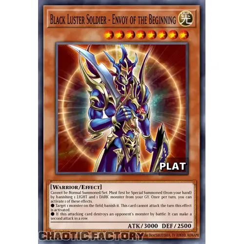 RA03-EN132 Black Luster Soldier - Envoy of the Beginning Platinum Secret Rare 1st Edition NM