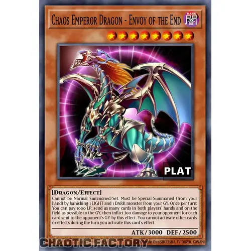 RA03-EN133 Chaos Emperor Dragon - Envoy of the End Platinum Secret Rare 1st Edition NM