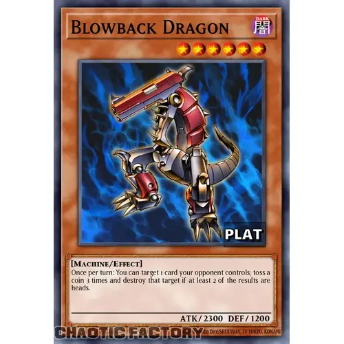 RA03-EN138 Blowback Dragon Platinum Secret Rare 1st Edition NM