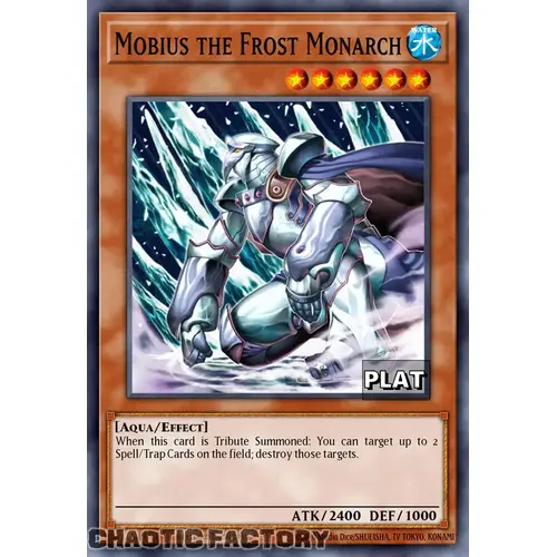 RA03-EN142 Mobius the Frost Monarch Platinum Secret Rare 1st Edition NM