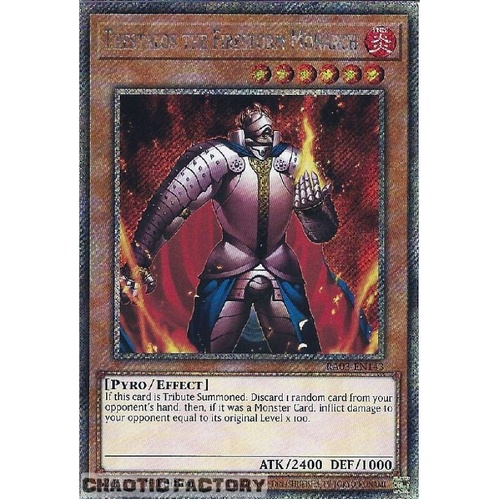 RA03-EN143 Thestalos the Firestorm Monarch Platinum Secret Rare 1st Edition NM