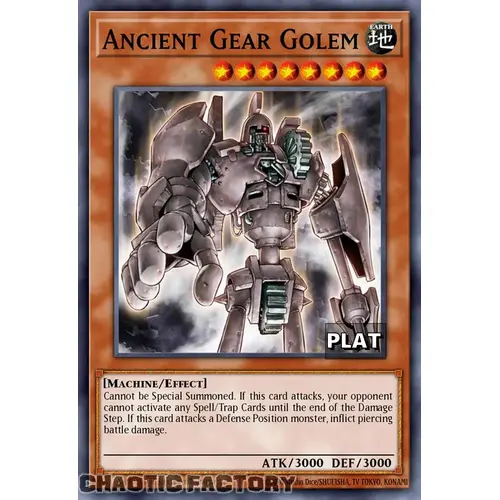 RA03-EN151 Ancient Gear Golem Platinum Secret Rare 1st Edition NM