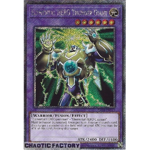 RA03-EN153 Elemental HERO Thunder Giant Platinum Secret Rare 1st Edition NM