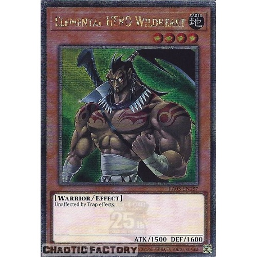 RA03-EN157 Elemental HERO Wildheart Quarter Century Secret Rare 1st Edition NM