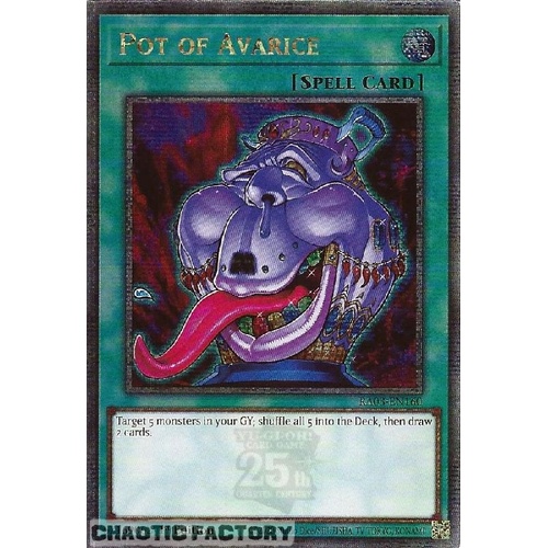 RA03-EN160 Pot of Avarice Quarter Century Secret Rare 1st Edition NM