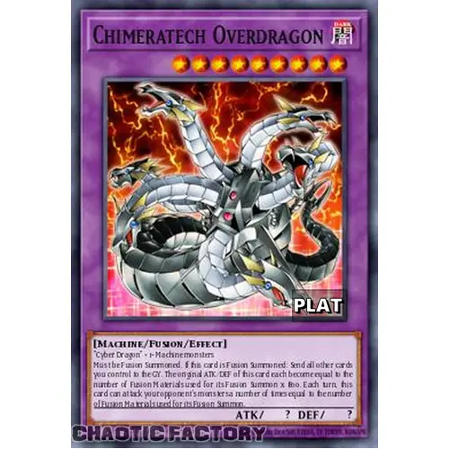 RA03-EN166 Chimeratech Overdragon Platinum Secret Rare 1st Edition NM