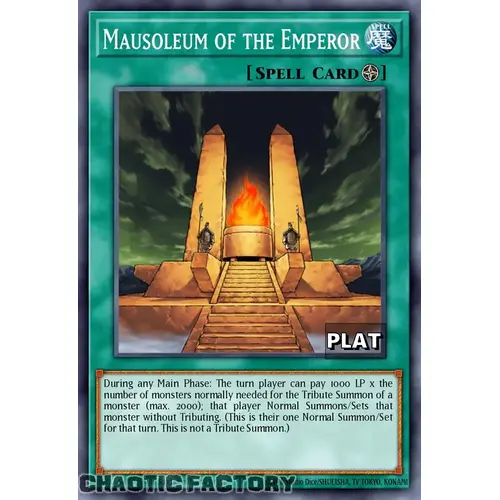 RA03-EN167 Mausoleum of the Emperor Platinum Secret Rare 1st Edition NM