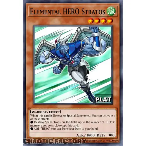 RA03-EN177 Elemental HERO Stratos Platinum Secret Rare 1st Edition NM