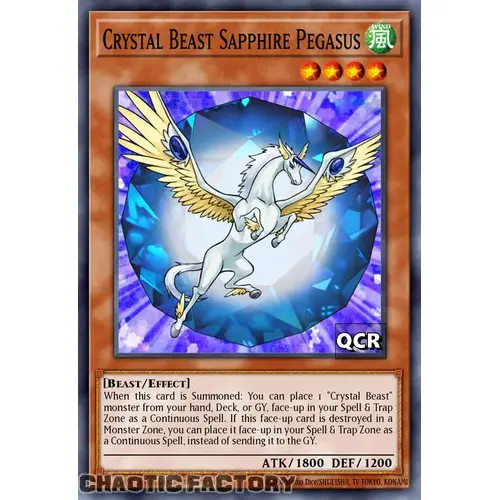 RA03-EN179 Crystal Beast Sapphire Pegasus Quarter Century Secret Rare 1st Edition NM