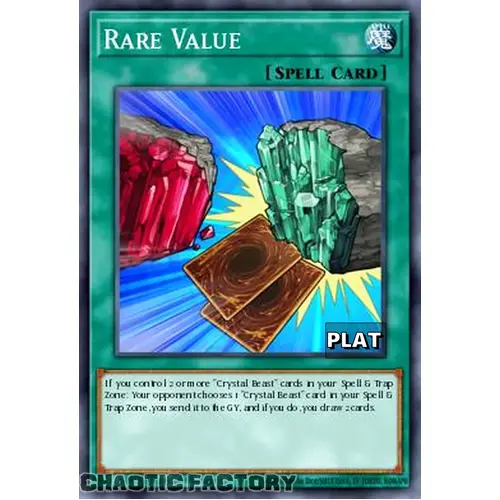 RA03-EN182 Rare Value Platinum Secret Rare 1st Edition NM