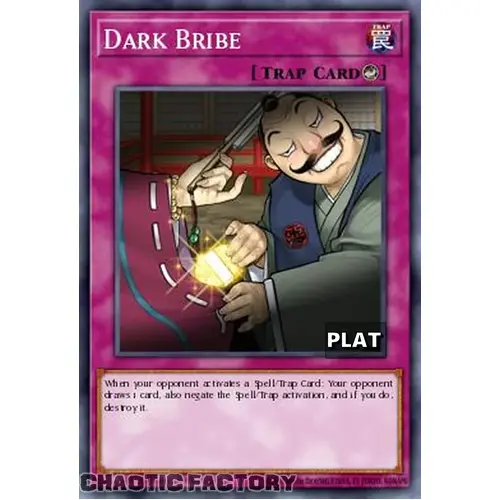 RA03-EN187 Dark Bribe Platinum Secret Rare 1st Edition NM