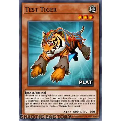 RA03-EN189 Test Tiger Platinum Secret Rare 1st Edition NM