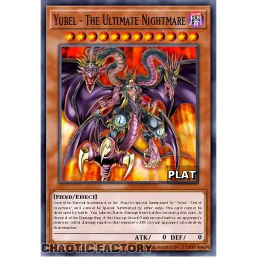 RA03-EN191 Yubel - The Ultimate Nightmare Platinum Secret Rare 1st Edition NM