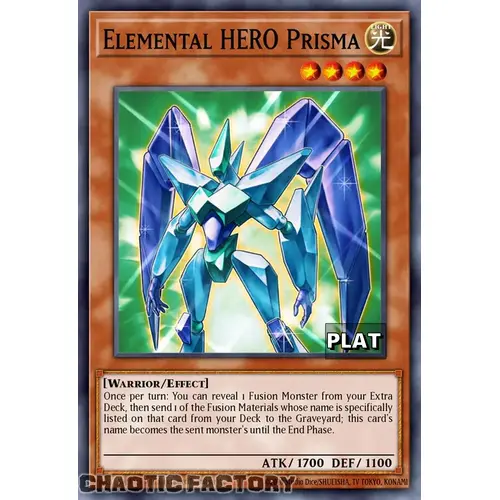 RA03-EN193 Elemental HERO Prisma Platinum Secret Rare 1st Edition NM