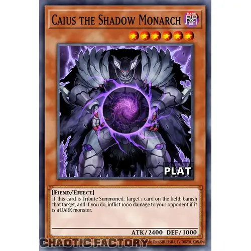 RA03-EN194 Caius the Shadow Monarch Platinum Secret Rare 1st Edition NM