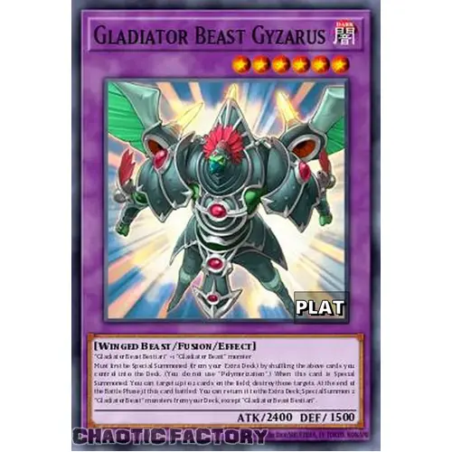 RA03-EN198 Gladiator Beast Gyzarus Platinum Secret Rare 1st Edition NM