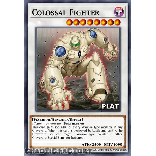 RA03-EN200 Colossal Fighter Platinum Secret Rare 1st Edition NM