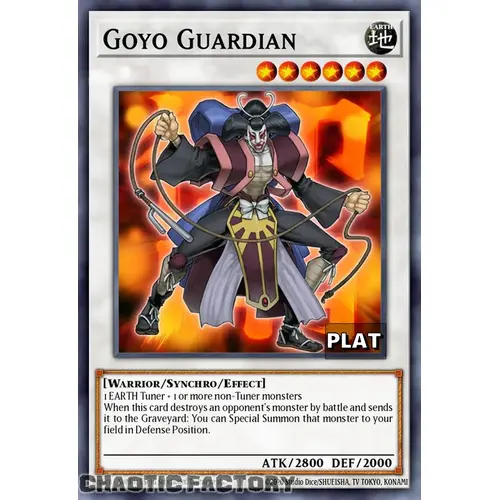 RA03-EN202 Goyo Guardian Platinum Secret Rare 1st Edition NM