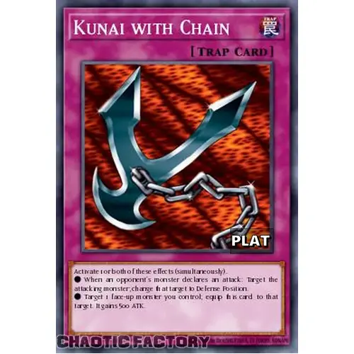 RA03-EN204 Kunai with Chain Platinum Secret Rare 1st Edition NM