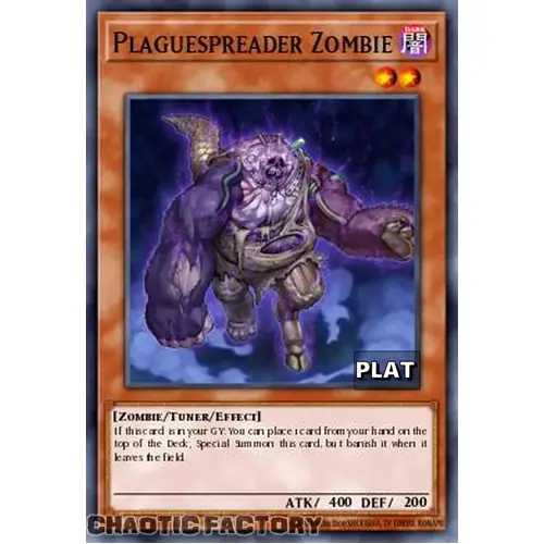 RA03-EN207 Plaguespreader Zombie Platinum Secret Rare 1st Edition NM