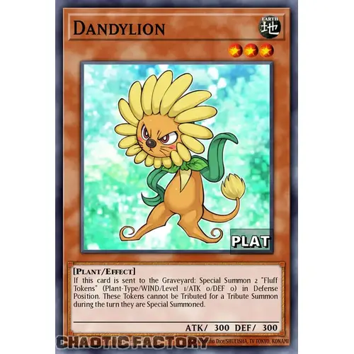 RA03-EN211 Dandylion Platinum Secret Rare 1st Edition NM