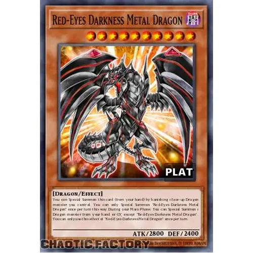 RA03-EN212 Red-Eyes Darkness Metal Dragon Platinum Secret Rare 1st Edition NM