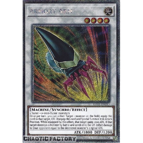 RA03-EN213 Armory Arm Platinum Secret Rare 1st Edition NM