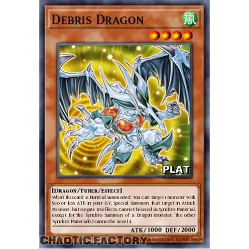 RA03-EN214 Debris Dragon Platinum Secret Rare 1st Edition NM