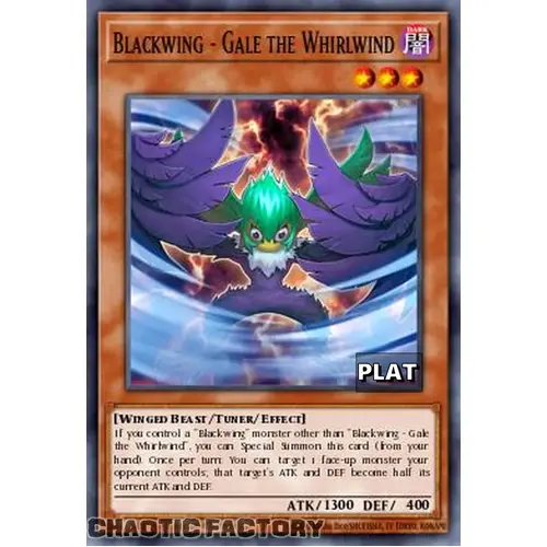 RA03-EN215 Blackwing - Gale The Whirlwind Platinum Secret Rare 1st Edition NM