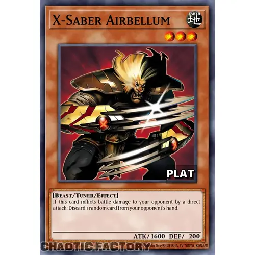 RA03-EN221 X-Saber Airbellum Platinum Secret Rare 1st Edition NM