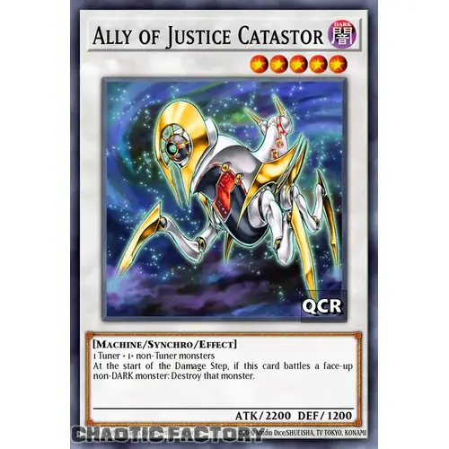 RA03-EN222 Ally of Justice Catastor Quarter Century Secret Rare 1st Edition NM