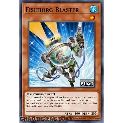 RA03-EN225 Fishborg Blaster Platinum Secret Rare 1st Edition NM