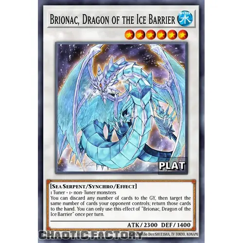 RA03-EN227 Brionac, Dragon of the Ice Barrier Platinum Secret Rare 1st Edition NM